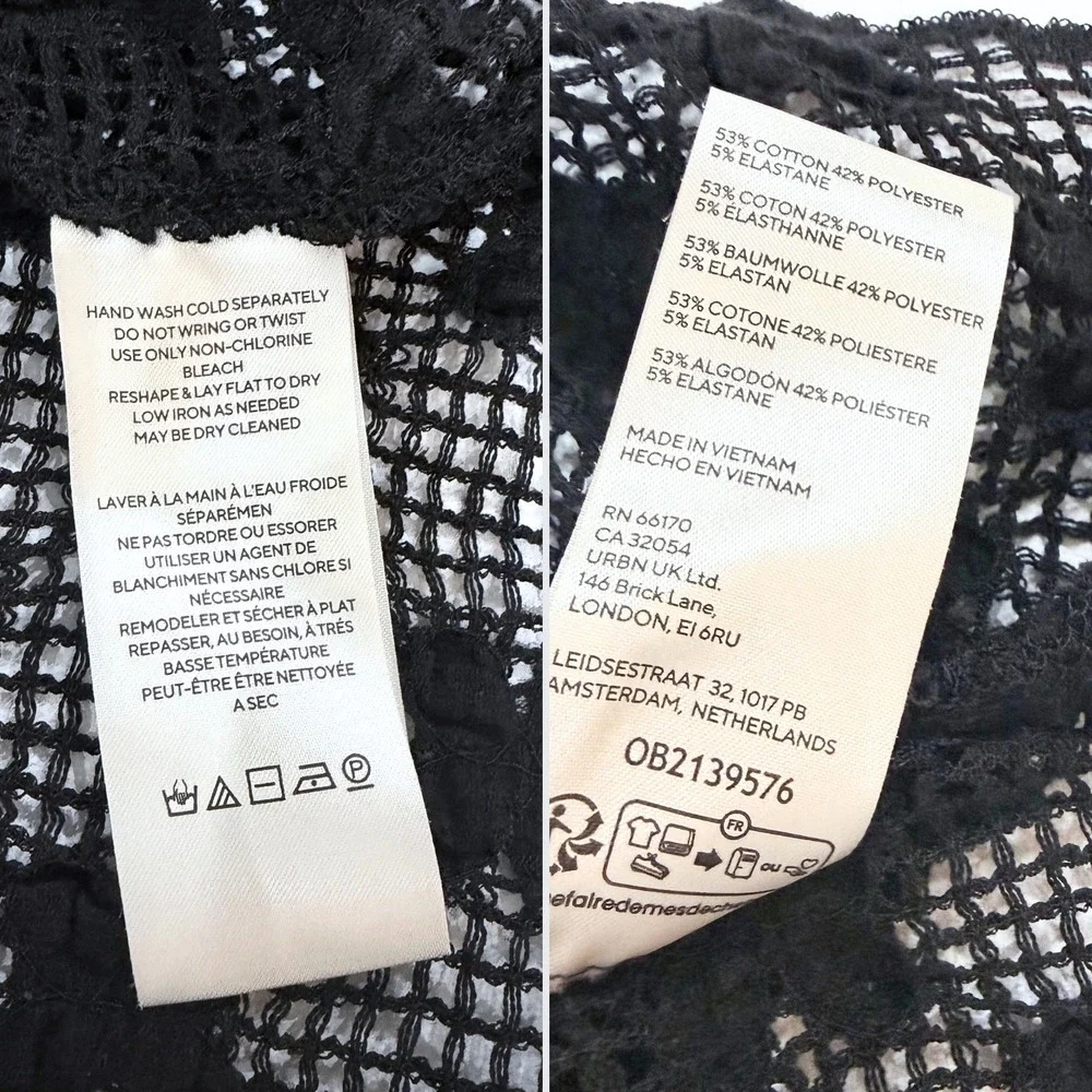 Free People Grady Lace Top Black Sheer Knit Tunic Top M Whimsigoth Indie Sleaze